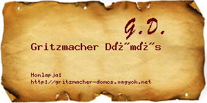 Gritzmacher Dömös névjegykártya